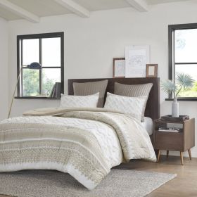 be3 Piece Cotton Comforter Set with Chenille Tufting