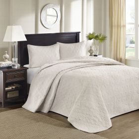 3 Piece Reversible Bedspread Set Queen Cream