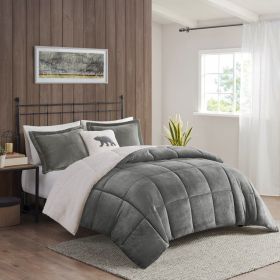 Plush to Sherpa Down Alternative Comforter Set (Color: as Pic)