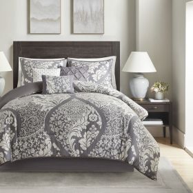 7 Piece Cotton Printed Comforter Set King (Color: as Pic)