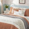 6 Piece Cotton Percale Quilt Set with Throw Pillows